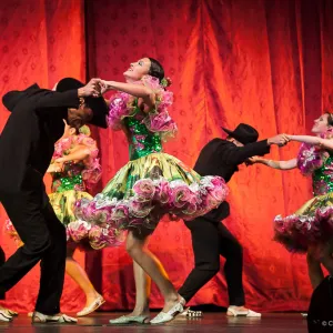 Fotografía de bailarines de joropo en escena